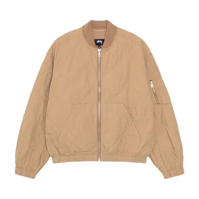 Pre-owned Stussy Lightweight Cotton Bomber 'khaki' | Tan | Men's Size Xl In Brown