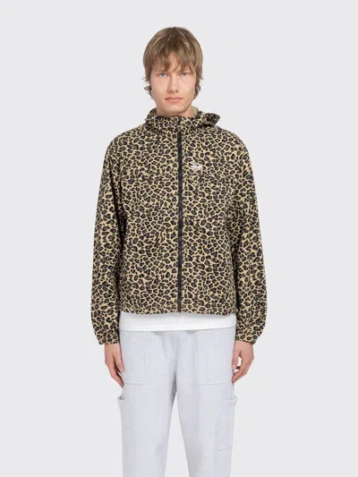 Stussy Lightweight Hooded Jacket In Brown