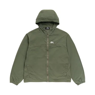 Pre-owned Stussy Lightweight Hooded Jacket 'olive' | Green | Men's Size L