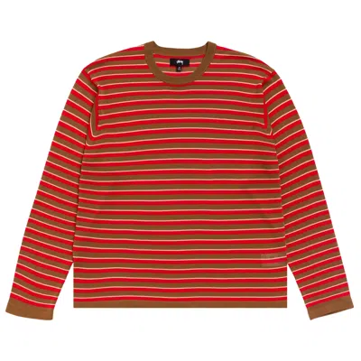Pre-owned Stussy Lightweight Stripe Sweater 'red' | Men's Size M