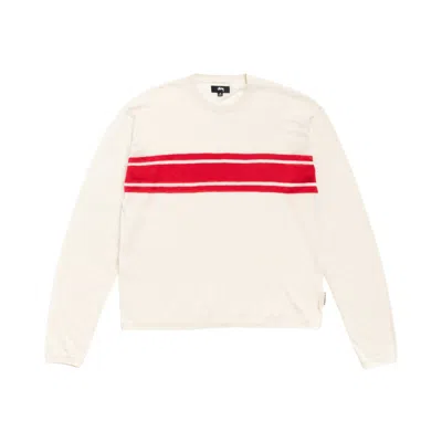 Pre-owned Stussy Lightweight Striped Sweater 'bone' | Cream | Men's Size Xxl