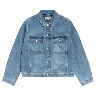 Pre-owned Stussy Lined Denim Trucker 'indigo Stone Wash' | Blue | Men's Size L