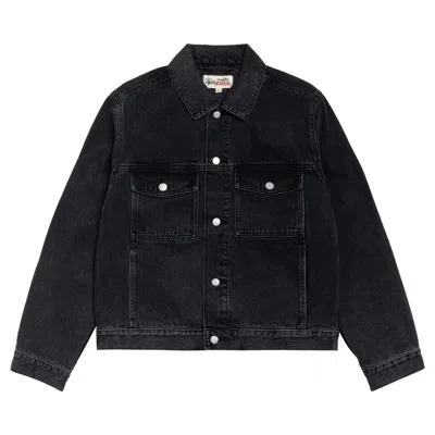 Pre-owned Stussy Lined Denim Trucker Jacket 'vintage Black' | Men's Size M