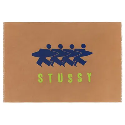 Pre-owned Stussy Linen Surfman Beach Blanket 'brown' | Men's Size Onesize