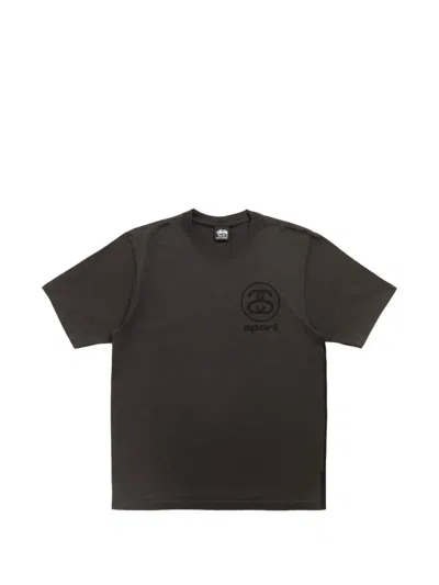 Stussy Link Sport Pigment-dyed T-shirt In Black
