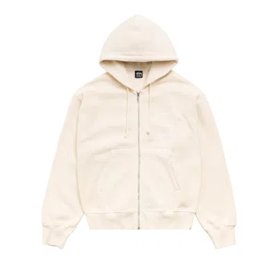 Pre-owned Stussy Link Sport Zip Hoodie Garment Dyed 'bone' | Cream | Men's Size Xl