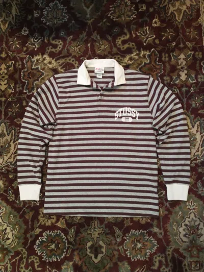 Pre-owned Stussy Lnwot 90's Striped Rugby Shirt In Multi