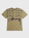 Stussy Locations Pig Dyed Tee In Gold