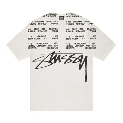 Pre-owned Stussy Locations Pigment Dyed T-shirt 'natural' In Cream