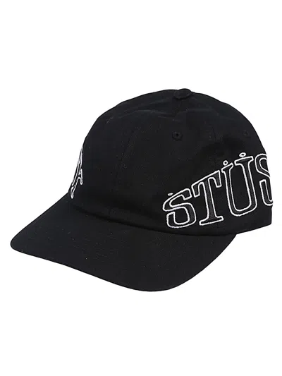 Stussy Logo Baseball Cap In Black