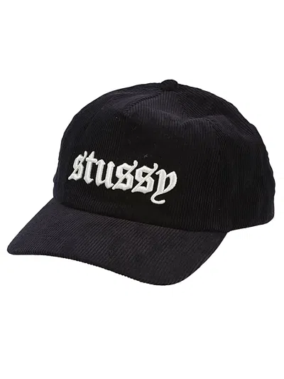 Stussy Logo Baseball Cap In Black