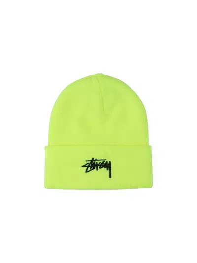 Stussy Logo Beanie In Yellow