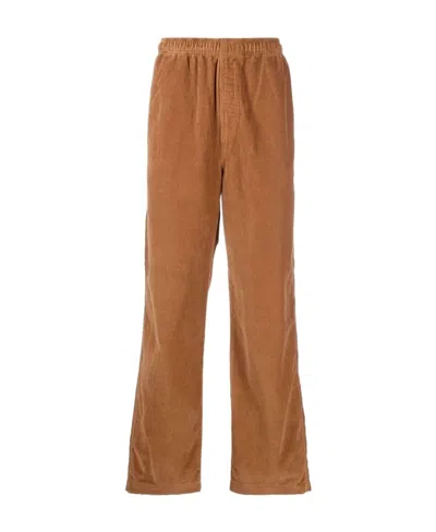 Stussy Logo Casual Pants In Brown