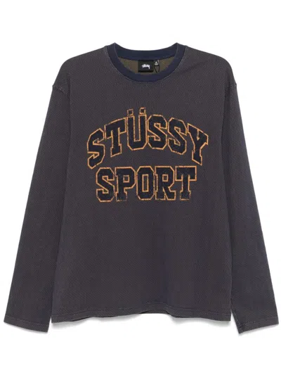Stussy Stüssy Logo Cotton Sweater In Blue
