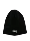 Stussy Logo-embroidered Beanie In Black