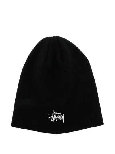 Stussy Logo-embroidered Beanie In Black