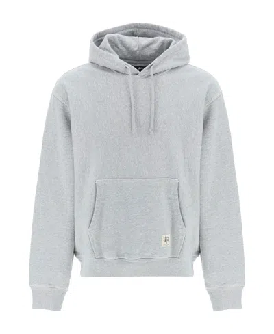 Stussy Logo Hooded Sweater In White