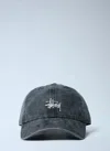 Stussy Logo Motif Baseball Cap In Gray