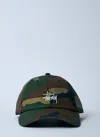 Stussy Logo Motif Baseball Cap In Green