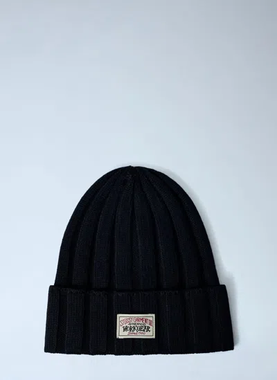 Stussy Logo Motif Beanie Hat In Black