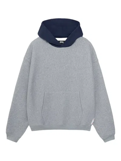 Stussy Logo-patch Hoodie In Gray