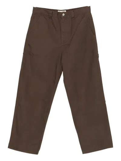 Stussy Logo-patch Pants In Brown