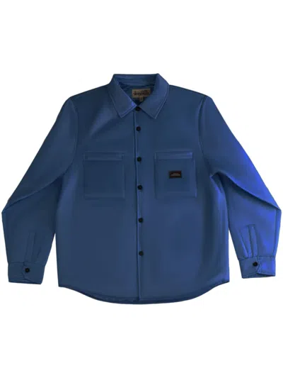 Stussy Logo-patch Shirt Jacket In Blue