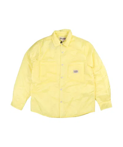 Stussy Logo-patch Shirt Jacket In Yellow
