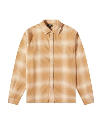 Stussy Logo Plaid Shirt In Nude