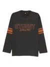 Stussy Logo-print Stripe-detail Sweatshirt In Black