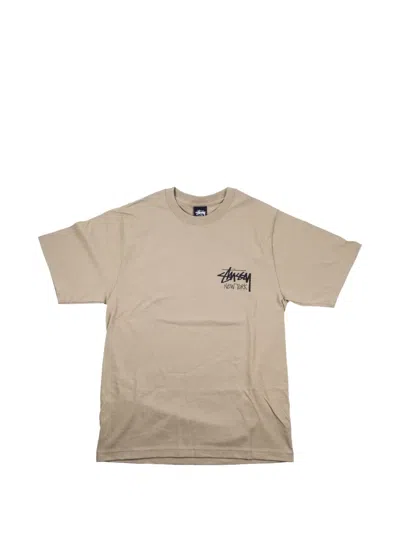 Stussy Logo-print T-shirt In Gold