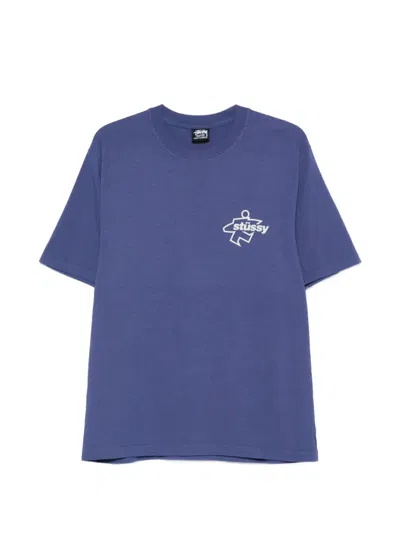 Stussy Logo T-shirt In Blue
