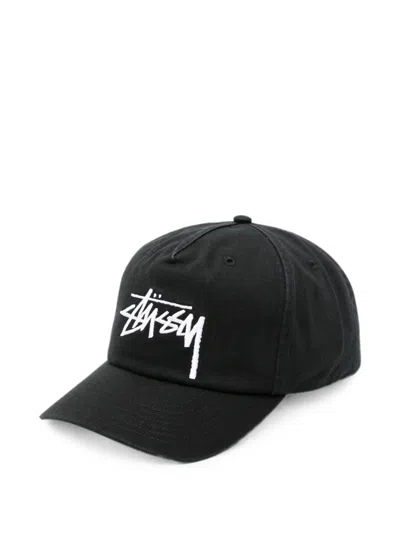 Stussy Logo-embroidered Baseball Cap In Black