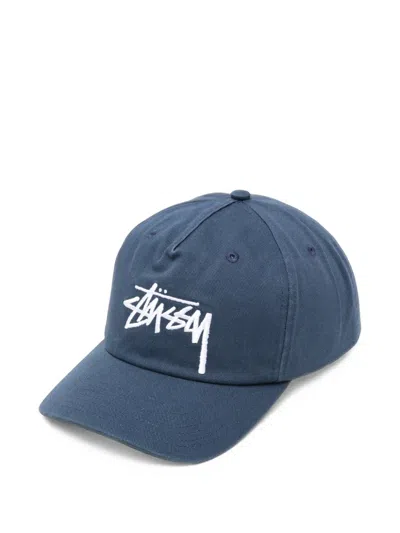 Stussy Logo-embroidered Baseball Cap In Blue