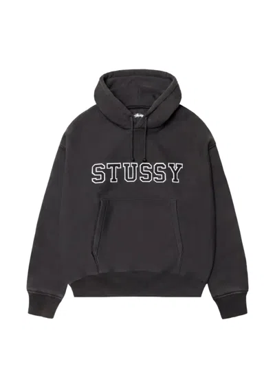 Stussy Logo-embroidered Hoodie In Black