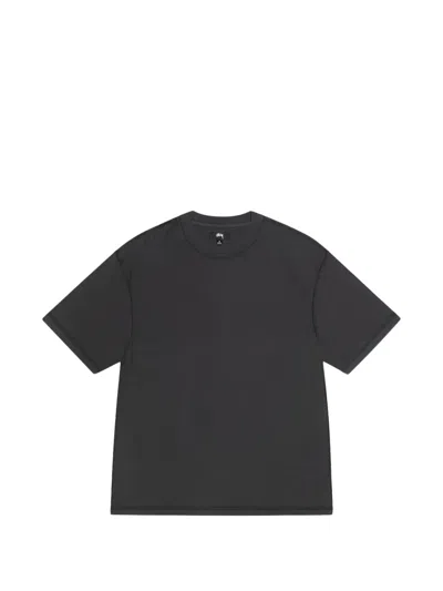 Stussy Logo-embroidered Jersey T-shirt In Black