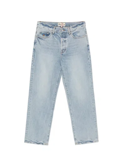 Stussy Logo-embroidered Loose-fit Jeans In Blue