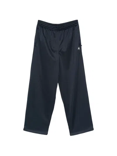 Stussy Logo-embroidered Mesh Track Pants In Blue