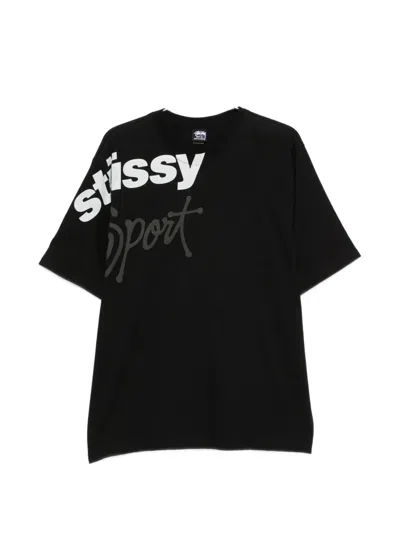 Stussy Logo-print Cotton T-shirt In Black