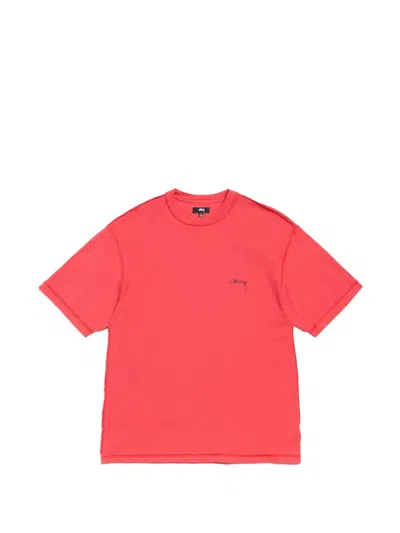 Stussy Logo-print Cotton T-shirt In Red