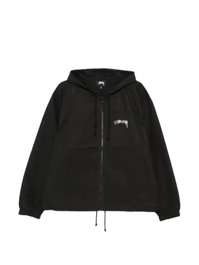 Stussy Logo-print Hooded Jacket In Black