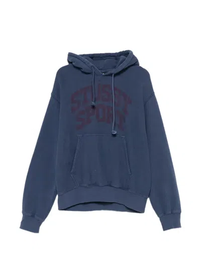 Stussy Logo-print Hoodie In Blue