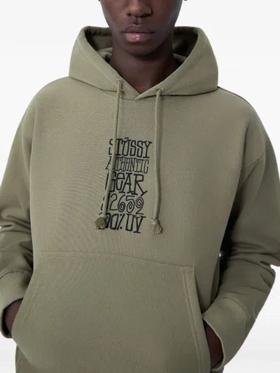 Stussy Logo Motif Hooded Sweatshirt In Green