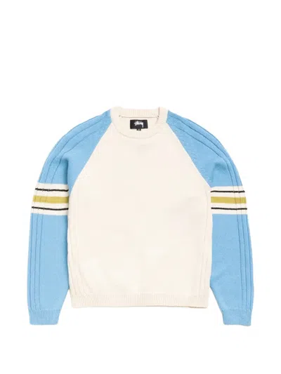 Stussy Logo-print Raglan-sleeve Sweater In White