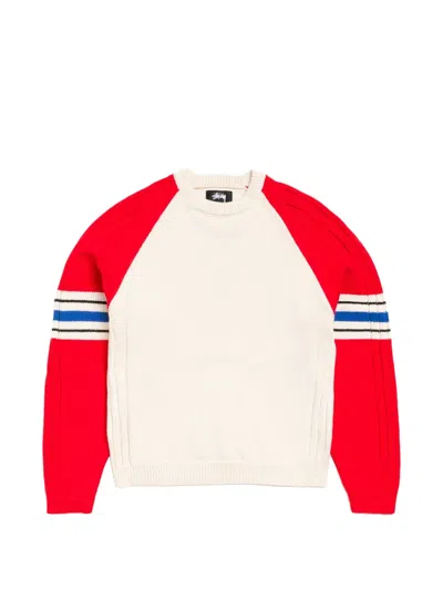 Stussy Logo-print Raglan-sleeve Sweater In White