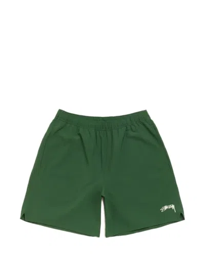Stussy Logo-print Track Shorts In Green