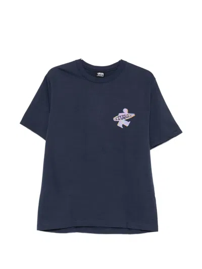 Stussy Logo-print T-shirt In Blue