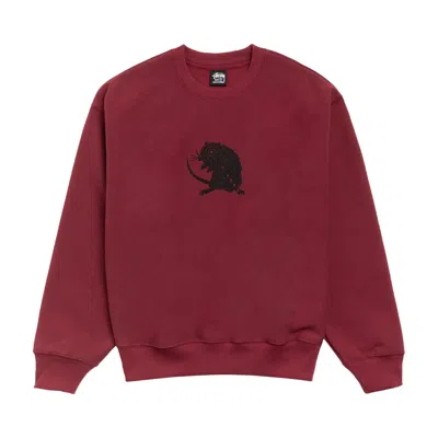 Pre-owned Stussy Long Range Crew 'wine' | Red | Men's Size L