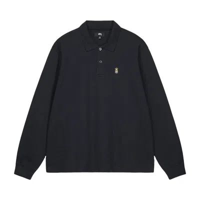 Pre-owned Stussy Long-sleeve Rib Polo 'black'