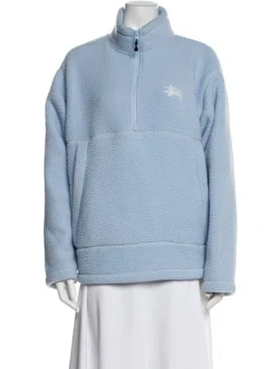 Pre-owned Stussy Long Sleeve Sweatshirt In Blue